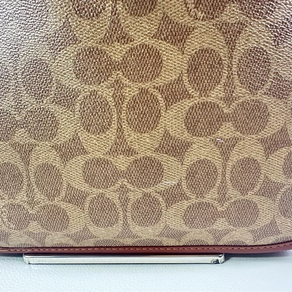 Pre-Owned Women’s Coach Chaise Signature Canvas Sling Contrast Trim Leather Bag - Picture 6 of 14